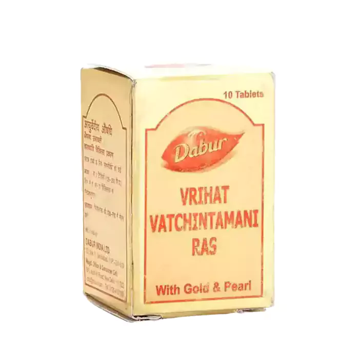 Dabur Vrihat Vatchintamani Ras With Gold And Pearl, 10 Tablets-1.webp